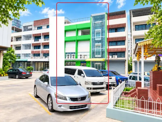 260724sgopnok ให้เช่า อาคารพาณิชย์ ติดตั้งลิฟท์ด้านหน้า 8นอน 4น้ำ รพ.รามคำแหง 400ม. The Mall อาคาร 4.5 ชั้น 3 คูหา 720 ตร.ม. 52 ตร.ว.
