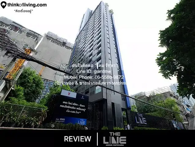 DSL-973 ให้เช่า คอนโด เดอะ ไลน์ อโศก - รัชดา The Line Asoke - Ratchada ชั้นทั้งหมด 38 ชั้น ชั้นที่ 12 กรุงเทพ 27500 บาทต่อเดือน
